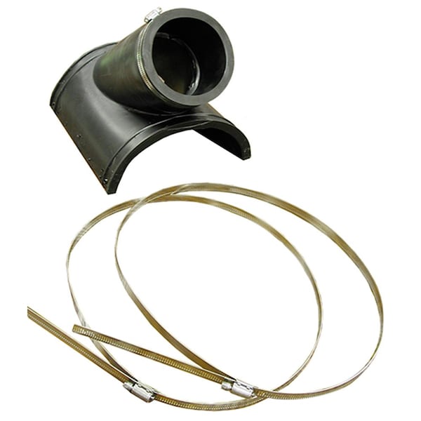 Jones Stephens Flexible PVC Saddle Wye, 4in. Plastic - 12in. Clay Saddle x 4in. Sch. 40 Cast Iron or SDR35 Inlet S27001 - main